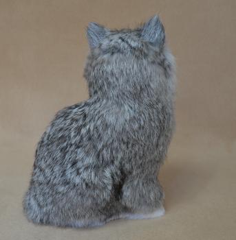 Katze sitzend - grau groß
