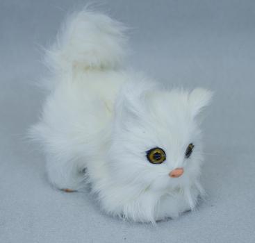 Tierfiguren - Weiße Katze mit Buckel
