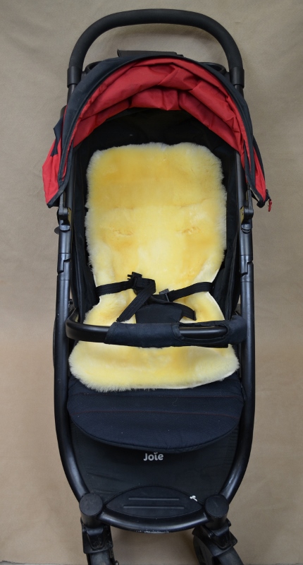 Lammfell Auflage für Kinder-Autositz Einlage 73x36 cm Tragschale Fell Buggy 